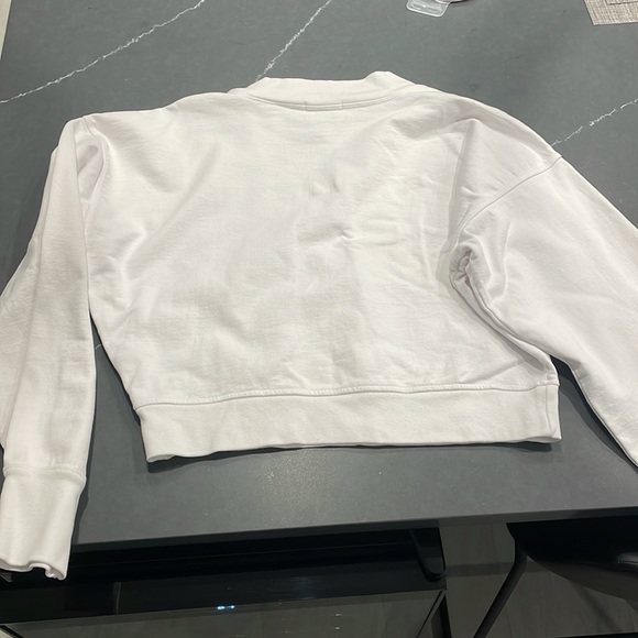 TALENTLESS White Mock Crew Neck Sweatshirt - Picture 3 of 3